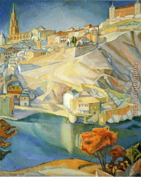 View of Toledo painting - Diego Rivera View of Toledo art painting